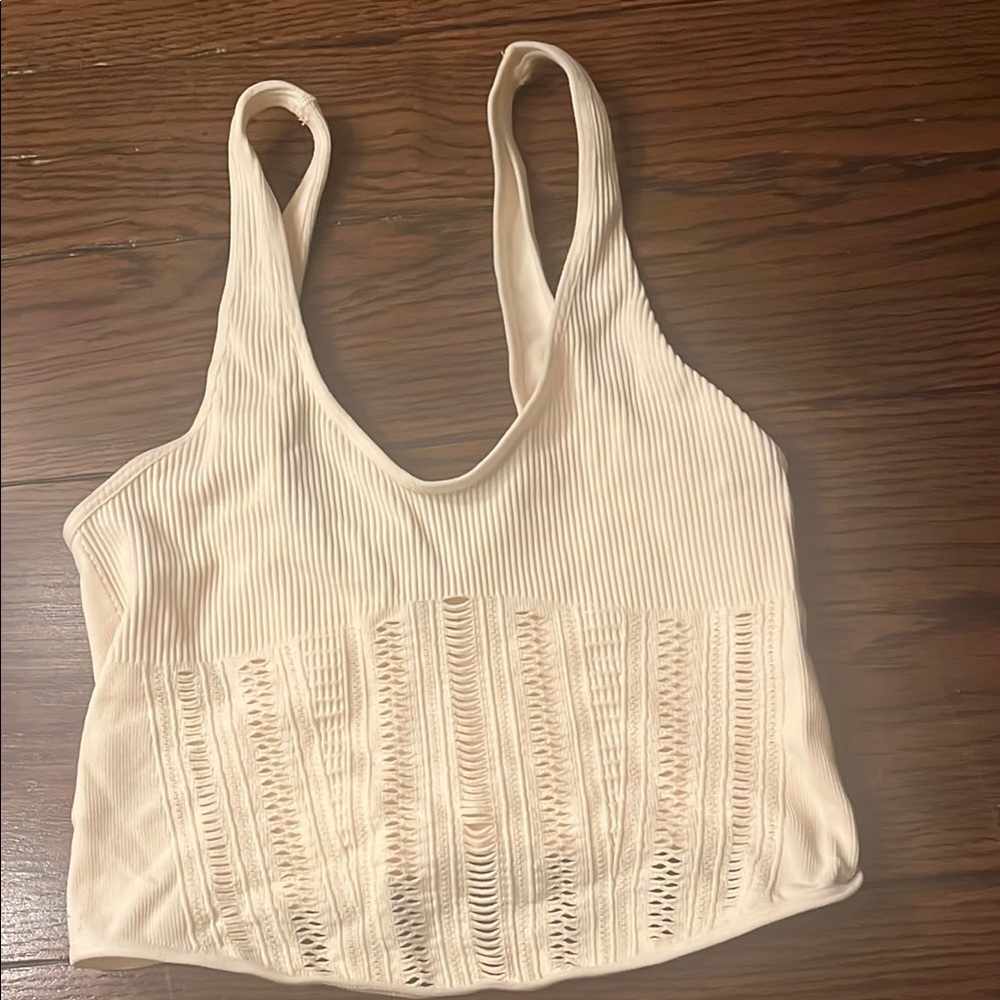 Cream Sleeveless Women's Top